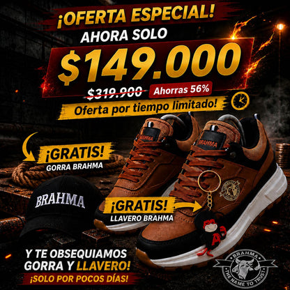 🔥 ÚLTIMAS UNIDADES: Tenis BRAHMA + Gorra y Llavero GRATIS