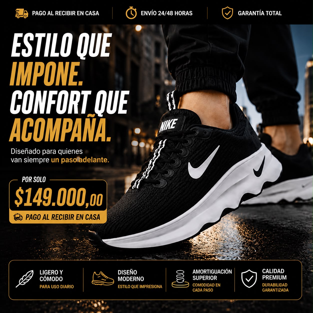🔥 Nike Motiva Premium | Máximo Confort • 70% OFF Solo Hoy