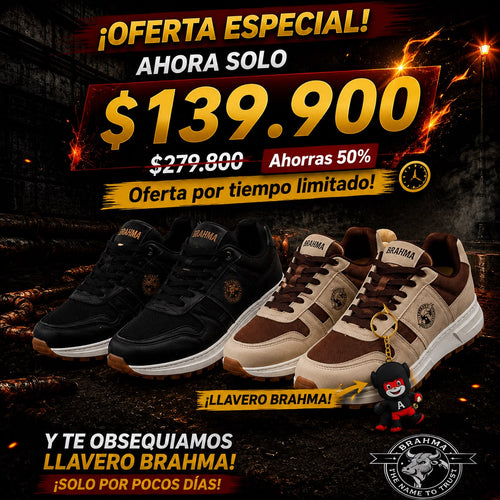 🔥 PROMO - Tenis Casual Brahma 3.0 + Llavero de Regalo 🎁 - Últimas Unidades con 70% OFF Solo por Hoy 🚨